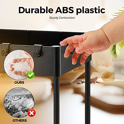 Ravinte 2 Pack Pull Out Under Sink Organizer 2 Tier Multi Purpose For Bathroom Kitchen Sink Storage Organizer With Hook & Hanging Cup Matte Black Sliding Cabinet Organizer