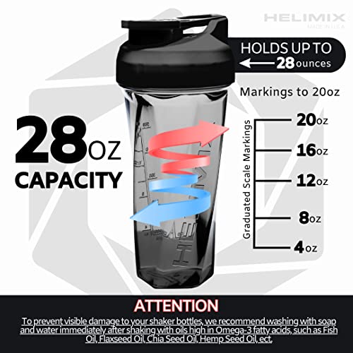 HELIMIX 2.0 Vortex Blender Shaker Bottle Holds upto 28oz
