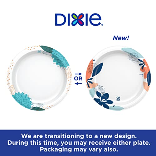 Dixie Paper Plates, 8 1/2 inch, Dinner Size Printed Disposable Plate, 90 Count