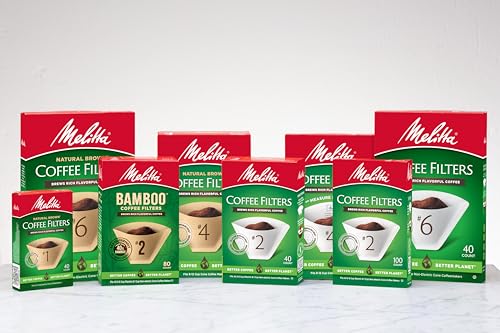 Melitta 4 Cone Coffee Filters, Unbleached Natural Brown, 100 Total Filters Count