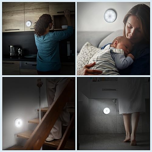 DWEPTU Motion Sensor Night Light 2 Pack LED Night Lights, Dusk to Dawn Motion Sensor for Bedroom, Bathroom, Toilet, Stairs, Kitchen, Hallway