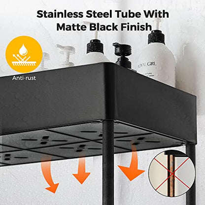 Ravinte 2 Pack Pull Out Under Sink Organizer 2 Tier Multi Purpose  For Bathroom Kitchen Sink Storage Organizer With Hook & Hanging Cup Matte Black Sliding Cabinet Organizer