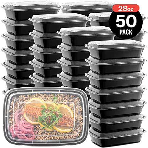 50-Pack Reusable Meal Prep Containers Microwave Safe Food Storage Containers with Lids