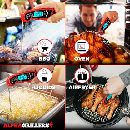 Alpha Grillers Instant Read Meat Thermometer for Grill and Cooking