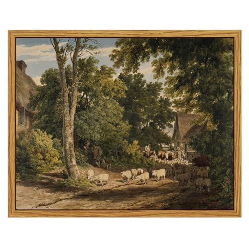 8x10in Classical Countryside Landscape Watercolor Painting