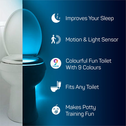 The Original Toilet Night Light Tech Gadget. Fun Bathroom Motion Sensor LED Lighting. Weird Novelty Funny Birthday Gag Stocking Stuffer Gifts Ideas for Him Her Guy Men Boy Toddler Mom Papa Brother