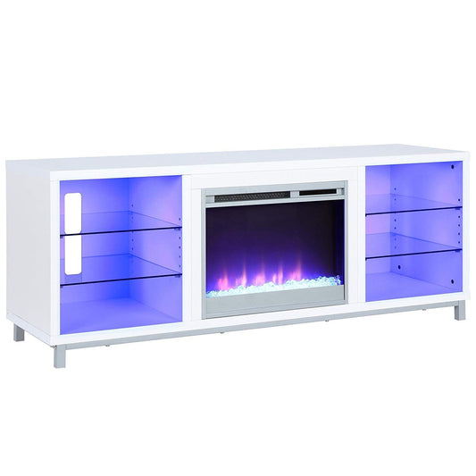 Ameriwood Home Lumina Fireplace TV Stand for TVs up to 70", White