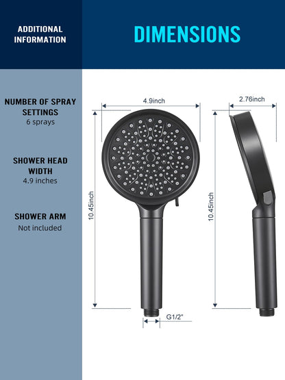 Cobbe Filtered Shower Head with Handheld, High Pressure 6 Spray Mode Showerhead with Filters