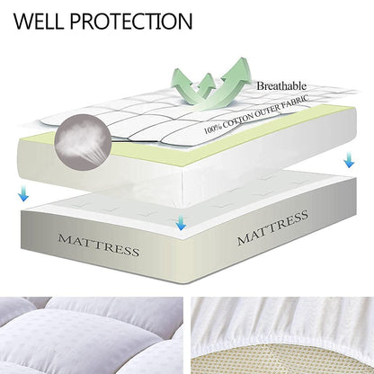 EASELAND Queen Size Mattress Pad Pillow Top Mattress Cover Quilted Fitted Mattress Protector