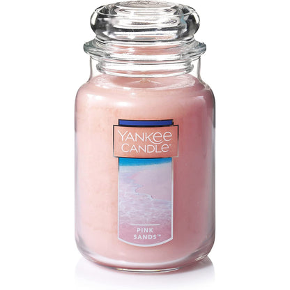 Yankee Candle Pink Sands Scented, Classic 22oz Large Jar Single Wick Candle, Over 110 Hours of Burn Time