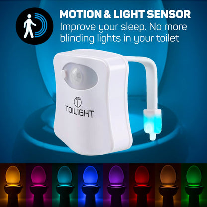 The Original Toilet Night Light Tech Gadget. Fun Bathroom Motion Sensor LED Lighting. Weird Novelty Funny Birthday Gag Stocking Stuffer Gifts Ideas for Him Her Guy Men Boy Toddler Mom Papa Brother