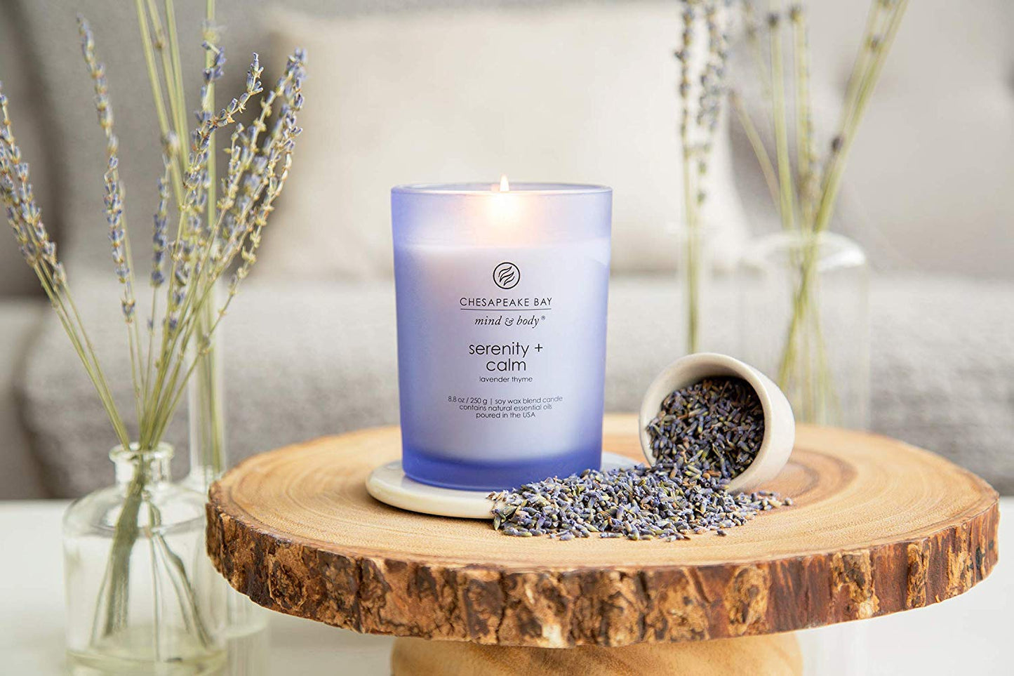 Chesapeake Bay Candle Scented Candle, Serenity + Calm (Lavender Thyme)