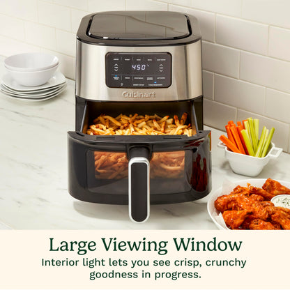 Cuisinart Airfryer, 6-Qt Basket Air Fryer Oven that Roasts, Bakes, Broils & Air Frys Quick & Easy Meals - Digital Display with 5 Presets, Non Stick & Dishwasher Safe, AIR-200