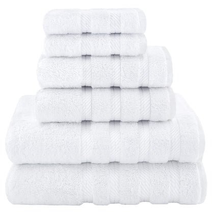 American Soft Linen Luxury 6 Piece Towel Set, 2 Bath Towels 2 Hand Towels 2 Washcloths