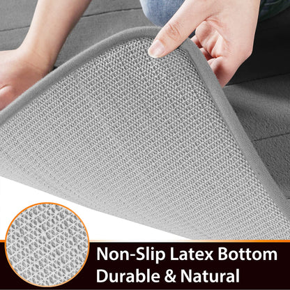 Yimobra Memory Foam Bath Mat Rug, 24 x 17 Inches, Comfortable, Soft, Super Water Absorption, Machine Wash, Non-Slip, Thick, Easier to Dry for Bathroom Floor Rugs, Grey