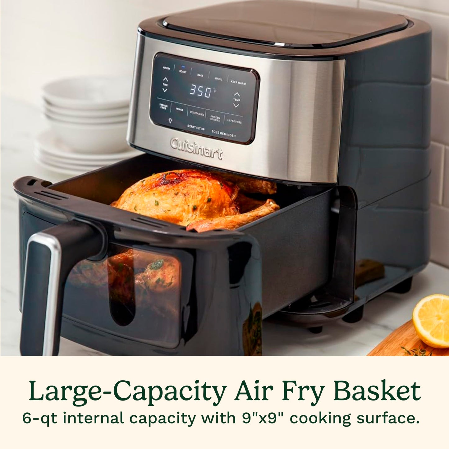 Cuisinart Airfryer, 6-Qt Basket Air Fryer Oven that Roasts, Bakes, Broils & Air Frys Quick & Easy Meals - Digital Display with 5 Presets, Non Stick & Dishwasher Safe, AIR-200